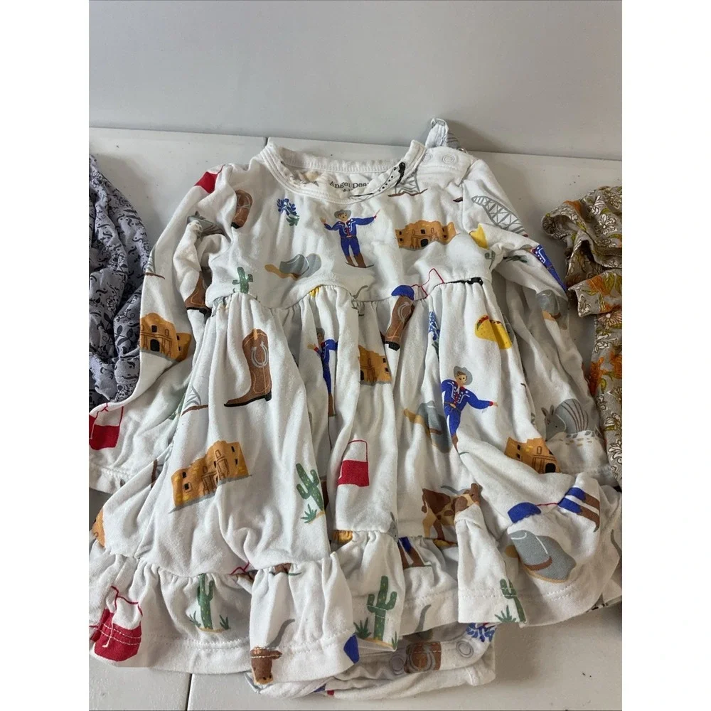 baby girl bamboo 3PC Lot 6-12 mos‎ Kyte Texas Dress, milk barn set